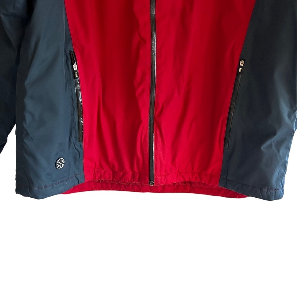 Lands' End Red & Navy Blue Hooded Waterproof Mens Jacket XL - Picture 6 of 15